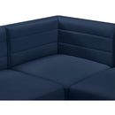  Manufacturer Color_Navy -- Quincy 126" Navy Velvet Upholstered Comfort 6 pc Modular Sectional IMAGE 9
