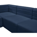 Manufacturer Color_Navy -- Quincy 126" Navy Velvet Upholstered Comfort 6 pc Modular Sectional IMAGE 13