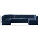  Manufacturer Color_Navy -- Quincy 126" Navy Velvet Upholstered Comfort 6 pc Modular Sectional IMAGE 14