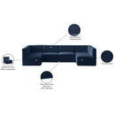  Manufacturer Color_Navy -- Quincy 126" Navy Velvet Upholstered Comfort 6 pc Modular Sectional IMAGE 15