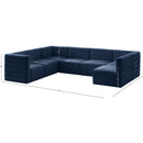  Manufacturer Color_Navy -- Quincy 126" Navy Velvet Upholstered Comfort 7 pc Modular Sectional IMAGE 16