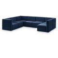  Manufacturer Color_Navy -- Quincy 126" Navy Velvet Upholstered Comfort 7 pc Modular Sectional IMAGE 1