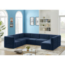  Manufacturer Color_Navy -- Quincy 126" Navy Velvet Upholstered Comfort 7 pc Modular Sectional IMAGE 2