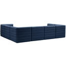 Manufacturer Color_Navy -- Quincy 126" Navy Velvet Upholstered Comfort 7 pc Modular Sectional IMAGE 3