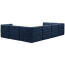  Manufacturer Color_Navy -- Quincy 126" Navy Velvet Upholstered Comfort 7 pc Modular Sectional IMAGE 4