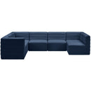  Manufacturer Color_Navy -- Quincy 126" Navy Velvet Upholstered Comfort 7 pc Modular Sectional IMAGE 5