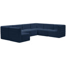  Manufacturer Color_Navy -- Quincy 126" Navy Velvet Upholstered Comfort 7 pc Modular Sectional IMAGE 6