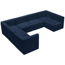  Manufacturer Color_Navy -- Quincy 126" Navy Velvet Upholstered Comfort 7 pc Modular Sectional IMAGE 7