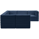  Manufacturer Color_Navy -- Quincy 126" Navy Velvet Upholstered Comfort 7 pc Modular Sectional IMAGE 8