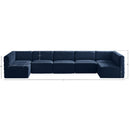  Manufacturer Color_Navy -- Quincy 157" Navy Velvet Upholstered Comfort 7 pc Modular Sectional IMAGE 14
