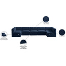  Manufacturer Color_Navy -- Quincy 157" Navy Velvet Upholstered Comfort 7 pc Modular Sectional IMAGE 15