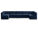  Manufacturer Color_Navy -- Quincy 157" Navy Velvet Upholstered Comfort 7 pc Modular Sectional IMAGE 1