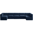 Meridian Quincy Fabric Sectional 677Navy-Sec7B IMAGE 1