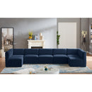  Manufacturer Color_Navy -- Quincy 157" Navy Velvet Upholstered Comfort 7 pc Modular Sectional IMAGE 2