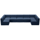 Manufacturer Color_Navy -- Quincy 157" Navy Velvet Upholstered Comfort 7 pc Modular Sectional IMAGE 4