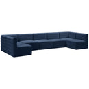  Manufacturer Color_Navy -- Quincy 157" Navy Velvet Upholstered Comfort 7 pc Modular Sectional IMAGE 5