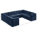  Manufacturer Color_Navy -- Quincy 126" Navy Velvet Upholstered Comfort 8 pc Modular Sectional IMAGE 15