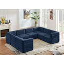  Manufacturer Color_Navy -- Quincy 126" Navy Velvet Upholstered Comfort 8 pc Modular Sectional IMAGE 2