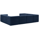  Manufacturer Color_Navy -- Quincy 126" Navy Velvet Upholstered Comfort 8 pc Modular Sectional IMAGE 3