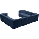  Manufacturer Color_Navy -- Quincy 126" Navy Velvet Upholstered Comfort 8 pc Modular Sectional IMAGE 4