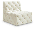  Manufacturer Color_Cream -- Tuft Cream Velvet Upholstered Modular Armless Chair IMAGE 1