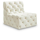  Manufacturer Color_Cream -- Tuft Cream Velvet Upholstered Modular Armless Chair IMAGE 1