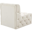  Manufacturer Color_Cream -- Tuft Cream Velvet Upholstered Modular Armless Chair IMAGE 4