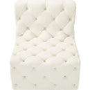  Manufacturer Color_Cream -- Tuft Cream Velvet Upholstered Modular Armless Chair IMAGE 6