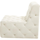  Manufacturer Color_Cream -- Tuft Cream Velvet Upholstered Modular Armless Chair IMAGE 7