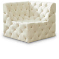  Manufacturer Color_Cream -- Tuft Cream Velvet Upholstered Modular Corner Chair IMAGE 1