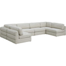 Meridian Tuft Stationary Fabric Chair 680Cream-Corner IMAGE 1
