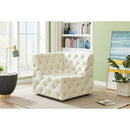  Manufacturer Color_Cream -- Tuft Cream Velvet Upholstered Modular Corner Chair IMAGE 2