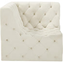  Manufacturer Color_Cream -- Tuft Cream Velvet Upholstered Modular Corner Chair IMAGE 6