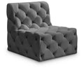  Manufacturer Color_Grey -- Tuft Grey Velvet Upholstered Modular Armless Chair IMAGE 1