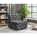  Manufacturer Color_Grey -- Tuft Grey Velvet Upholstered Modular Armless Chair IMAGE 2