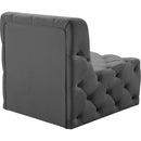  Manufacturer Color_Grey -- Tuft Grey Velvet Upholstered Modular Armless Chair IMAGE 4