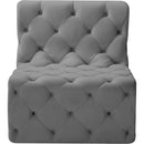  Manufacturer Color_Grey -- Tuft Grey Velvet Upholstered Modular Armless Chair IMAGE 5