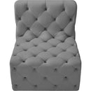  Manufacturer Color_Grey -- Tuft Grey Velvet Upholstered Modular Armless Chair IMAGE 6
