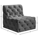  Manufacturer Color_Grey -- Tuft Grey Velvet Upholstered Modular Armless Chair IMAGE 8