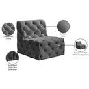  Manufacturer Color_Grey -- Tuft Grey Velvet Upholstered Modular Armless Chair IMAGE 9