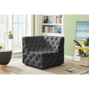 Manufacturer Color_Grey -- Tuft Grey Velvet Upholstered Modular Corner Chair IMAGE 2