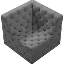  Manufacturer Color_Grey -- Tuft Grey Velvet Upholstered Modular Corner Chair IMAGE 5