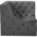  Manufacturer Color_Grey -- Tuft Grey Velvet Upholstered Modular Corner Chair IMAGE 6