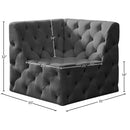 Manufacturer Color_Grey -- Tuft Grey Velvet Upholstered Modular Corner Chair IMAGE 7