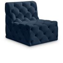  Manufacturer Color_Navy -- Tuft Navy Velvet Upholstered Modular Armless Chair IMAGE 1