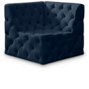  Manufacturer Color_Navy -- Tuft Navy Velvet Upholstered Modular Corner Chair IMAGE 1