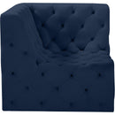 Meridian Tuft Navy Velvet Corner Chair IMAGE 6