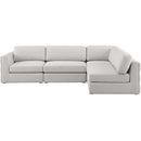  Manufacturer Color_Beige -- Meridian Beckham Fabric 4 pc Sectional IMAGE 10