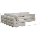 Meridian Beckham Beige Durable Linen Textured Fabric Modular Sectional IMAGE 14