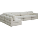  Manufacturer Color_Beige -- Meridian Beckham Fabric 5 pc Sectional IMAGE 2